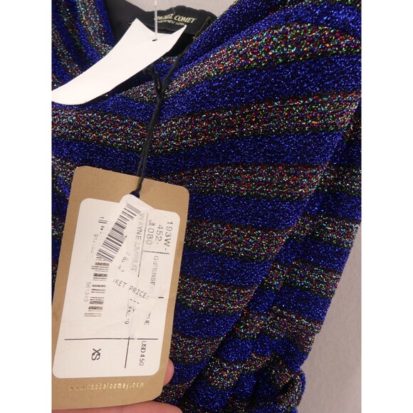 Rachel Comey XS Jumpsuit Wayne Strapless Glitter Sparkle Striped Blue NWT - Picture 8 of 11